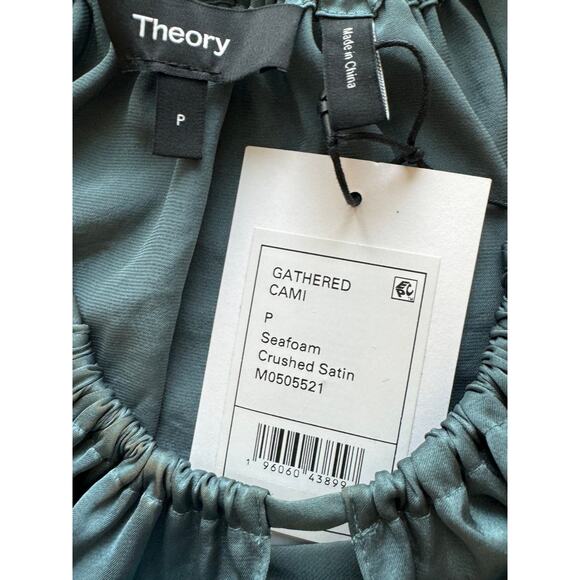 NWT THEORY ~ Satin Gathered Halter Neck Cami Top Size S STUNNING Vacay - Picture 5 of 7